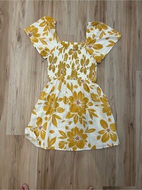Rip Curl Azalea Mini Dress Gold/White - Size L (EUC)